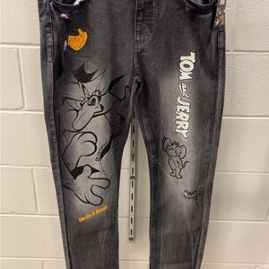 South Pole Black Tom and Jerry Skinny Jeans